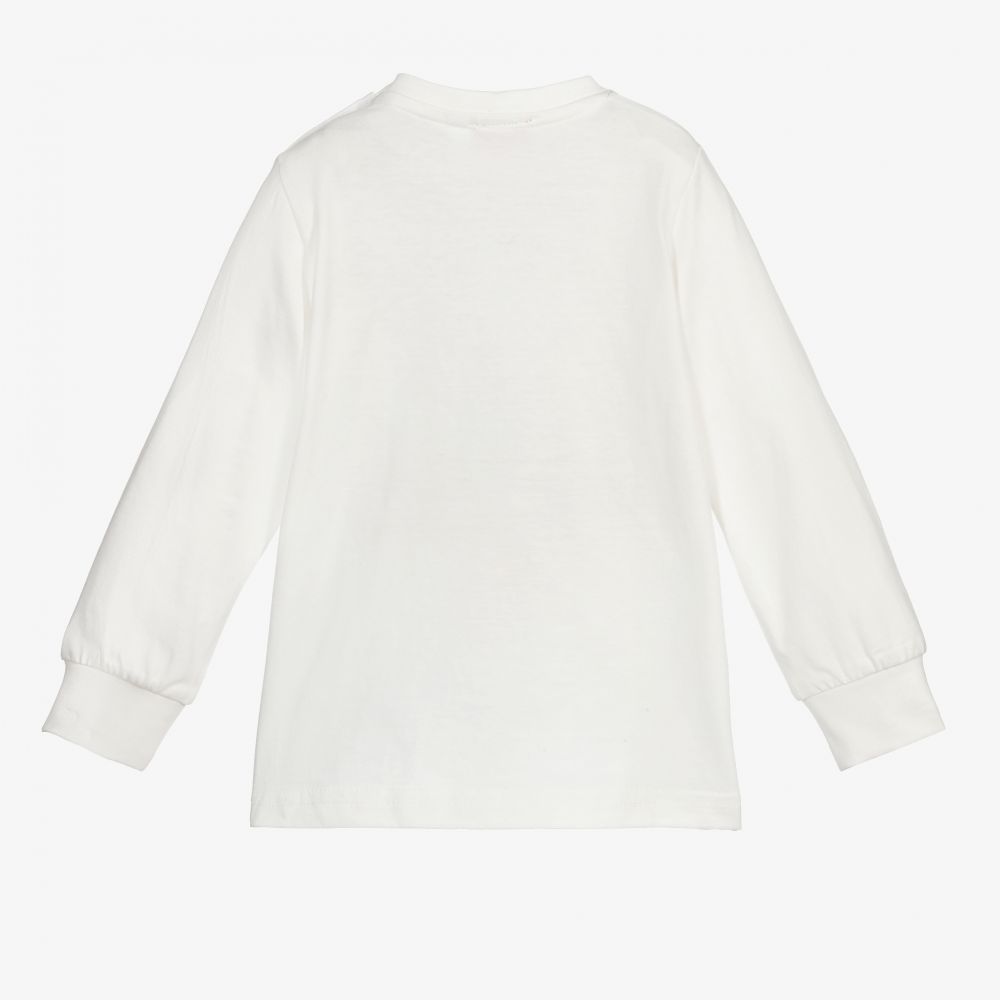 iDO Малыши-Белый хлопковый топ со смайлом для мальчиков | Childrensalon Outlet