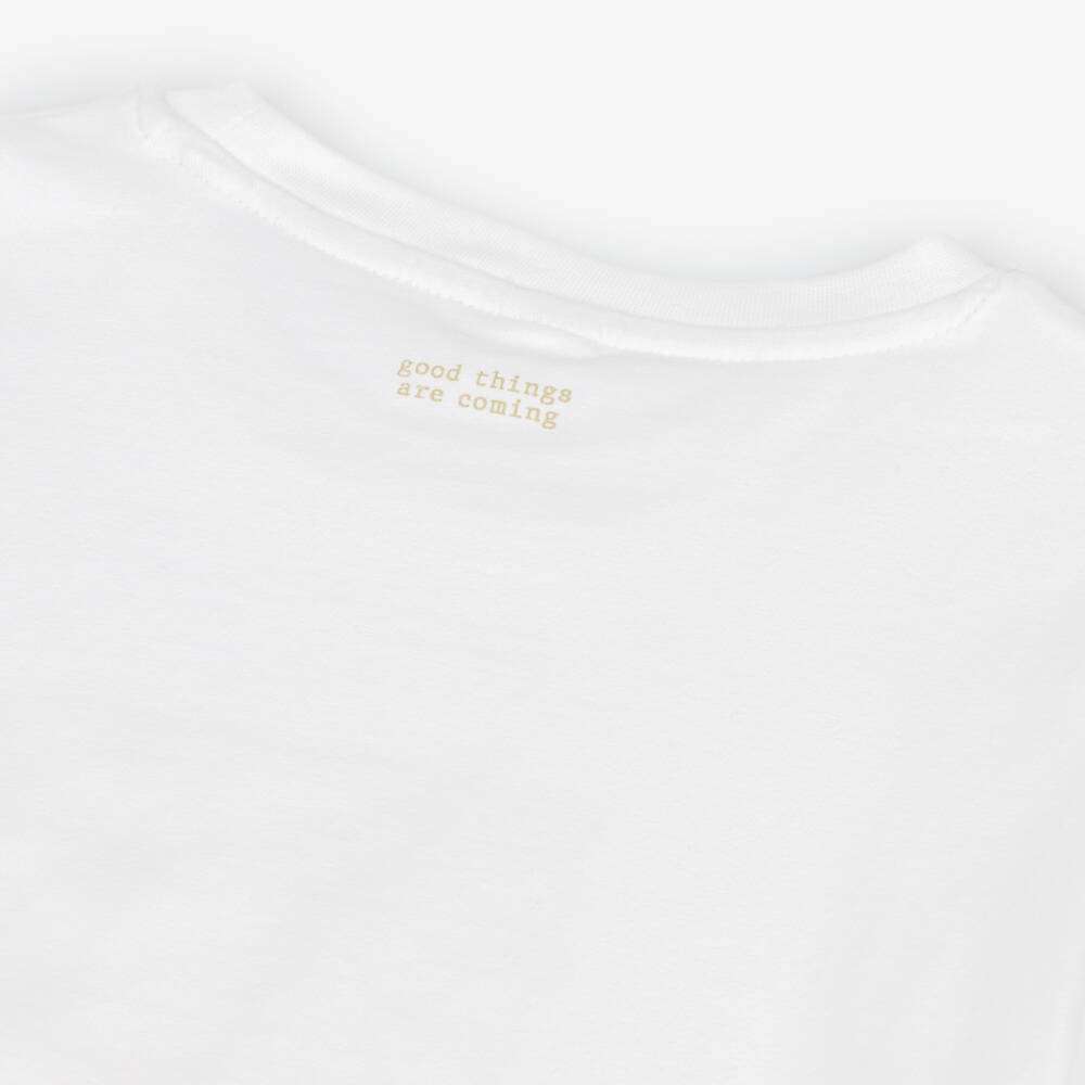 iDO-Boys White Cotton Good Vibes T-Shirt | Childrensalon Outlet