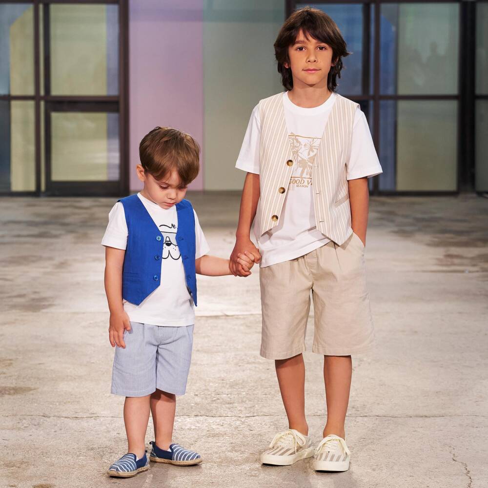 iDO-Boys White Cotton Good Vibes T-Shirt | Childrensalon Outlet