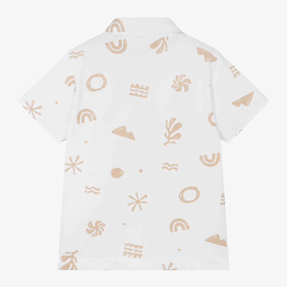 iDO Baby-Boys White Cotton Piqué Polo Shirt | Childrensalon Outlet