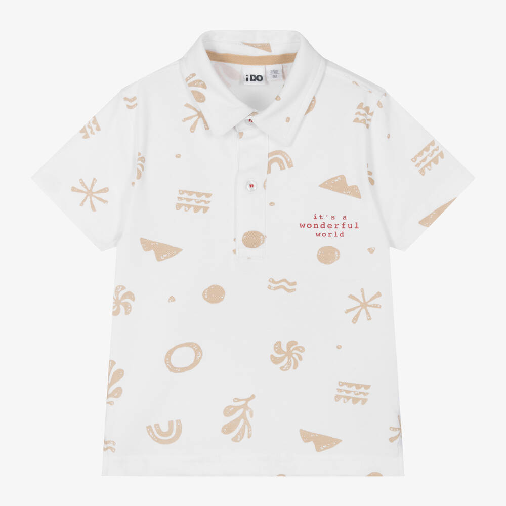 iDO Малыши-Boys White Cotton Piqué Polo Shirt | Childrensalon Outlet