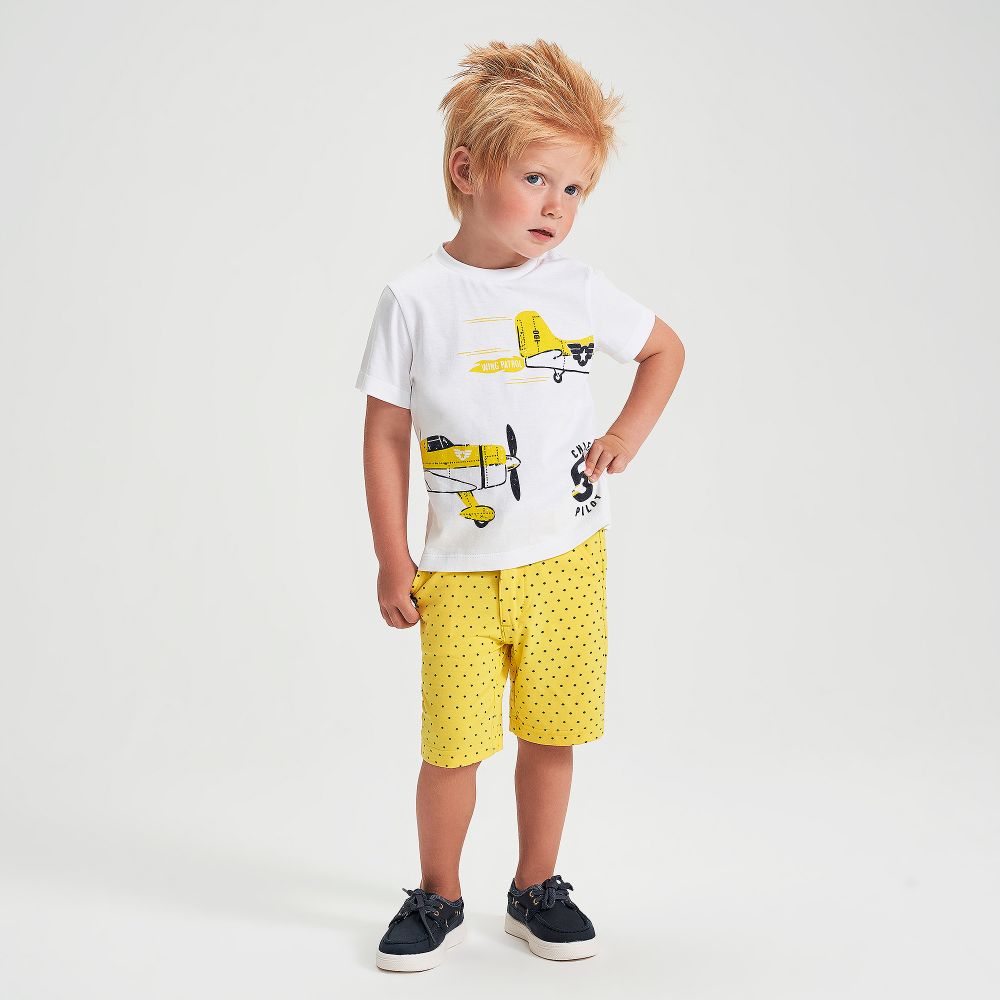 iDO Baby - Boys White Cotton T-Shirt | Childrensalon Outlet