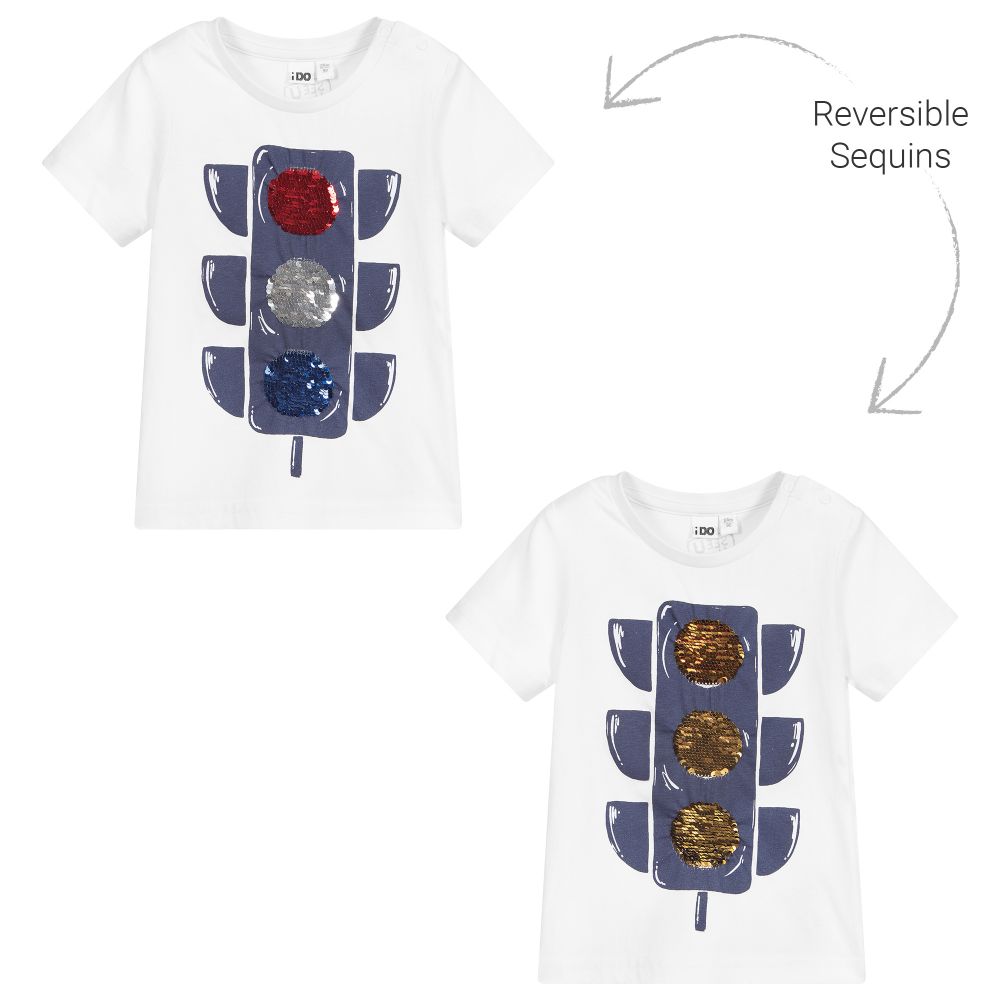 iDO Baby-Boys White Cotton T-Shirt | Childrensalon Outlet