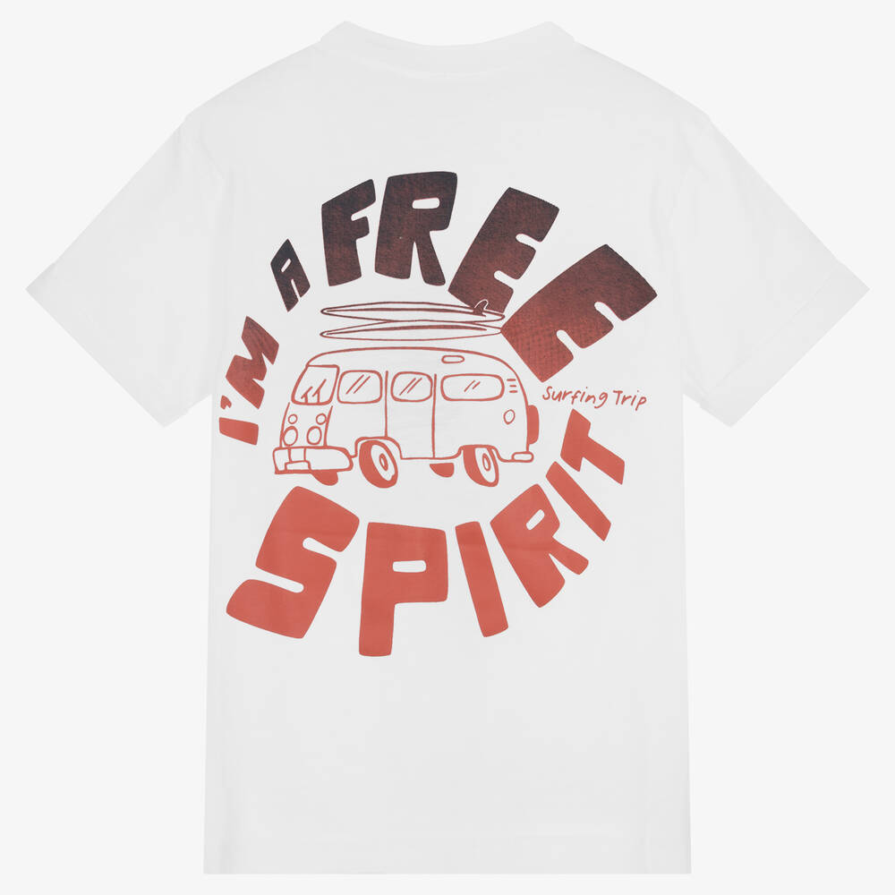 iDO Малыши-Белая хлопковая футболка | Childrensalon Outlet