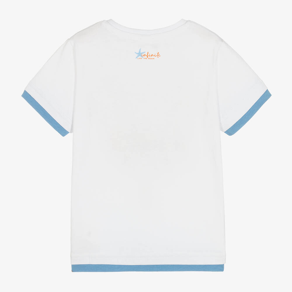 iDO Baby-Boys White Cotton T-Shirt  | Childrensalon Outlet
