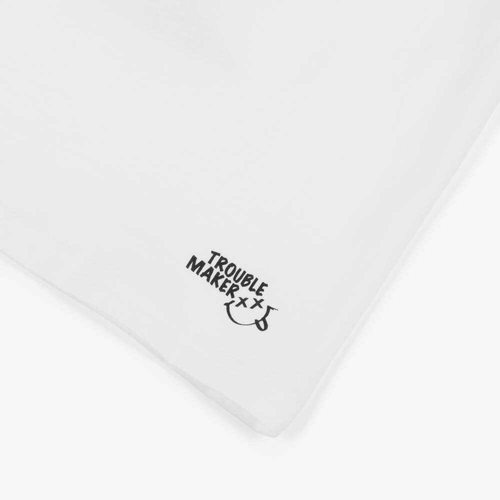 iDO-Boys White Cotton T-Shirt with Cool Dog Graphic | Childrensalon Outlet