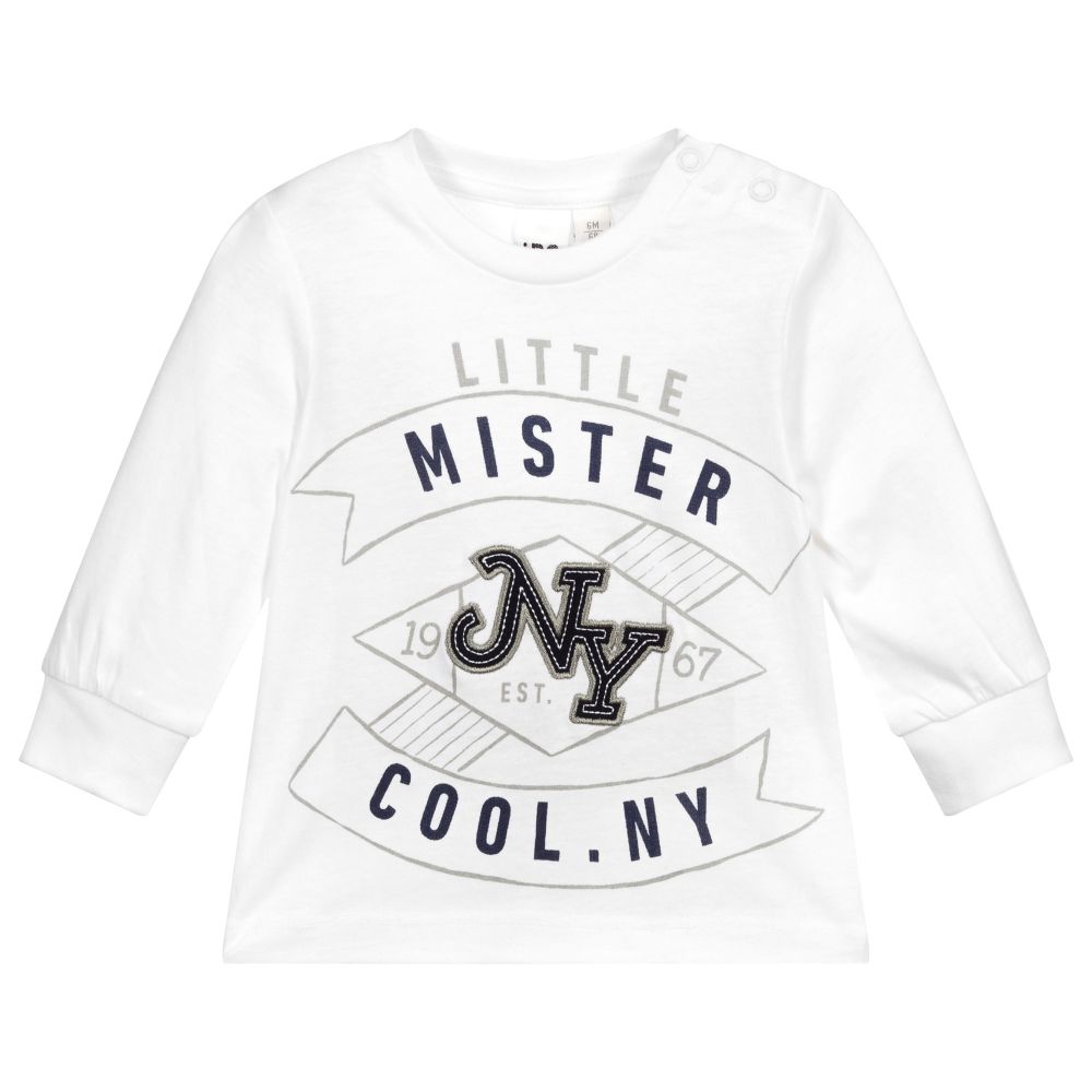 iDO Baby - Boys White Cotton Top | Childrensalon