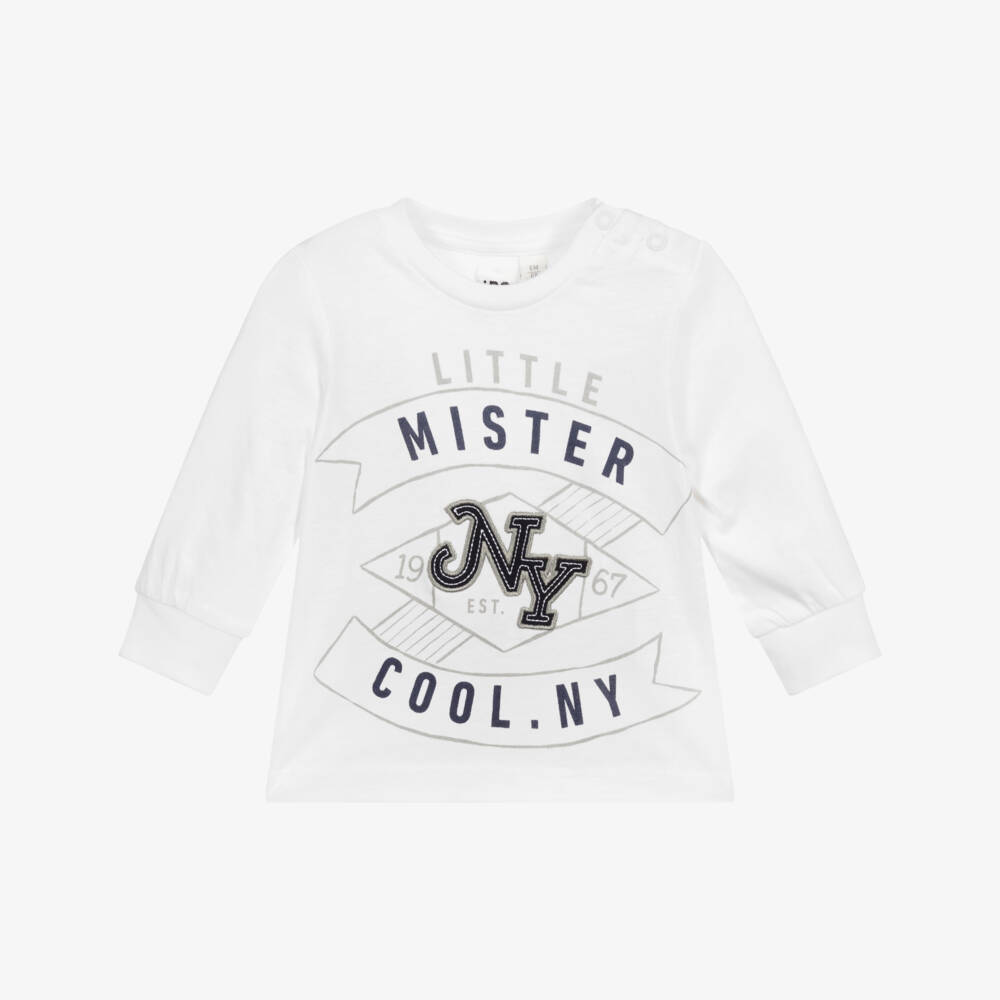 iDO Baby-Boys White Cotton Top | Childrensalon Outlet