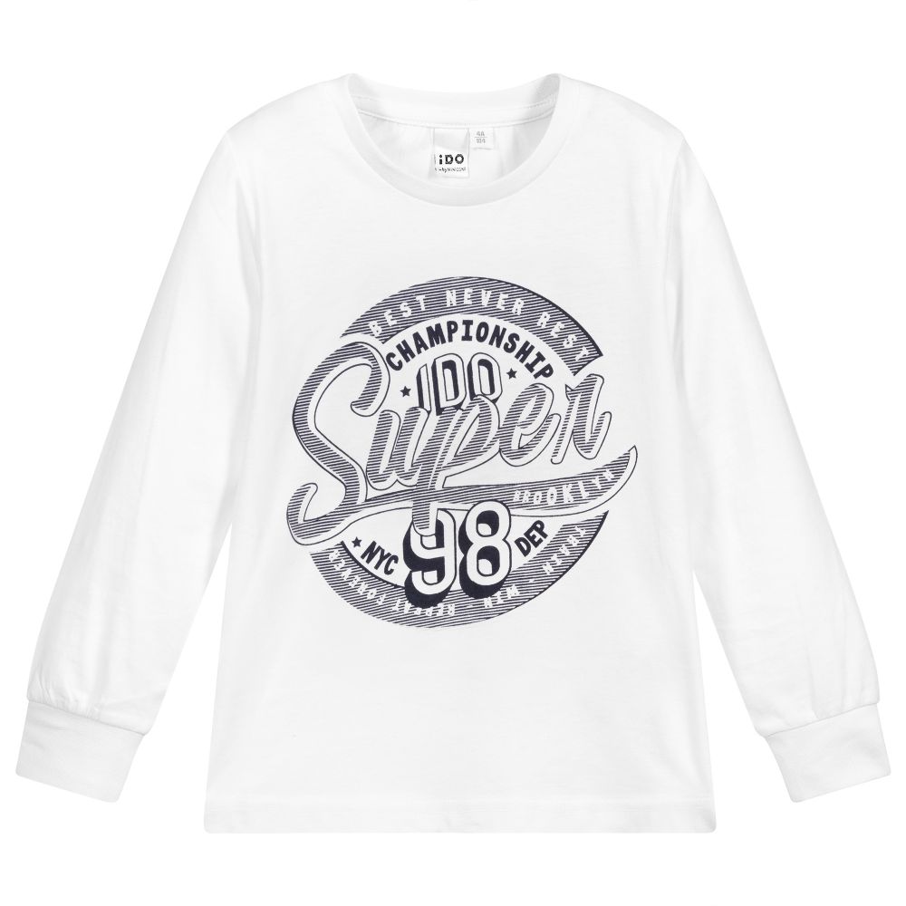 iDO Baby - Boys White Cotton Top | Childrensalon