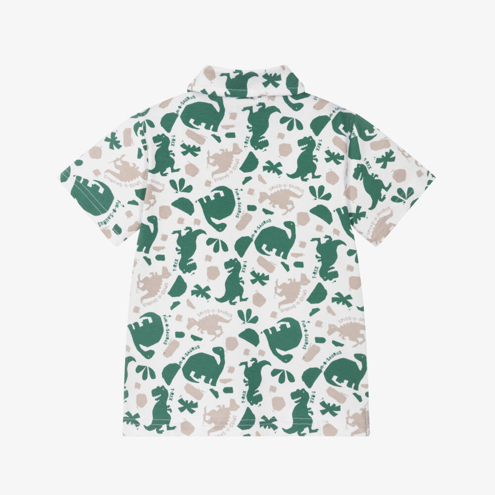 iDO Baby-Boys White Dino Adventure Polo | Childrensalon Outlet