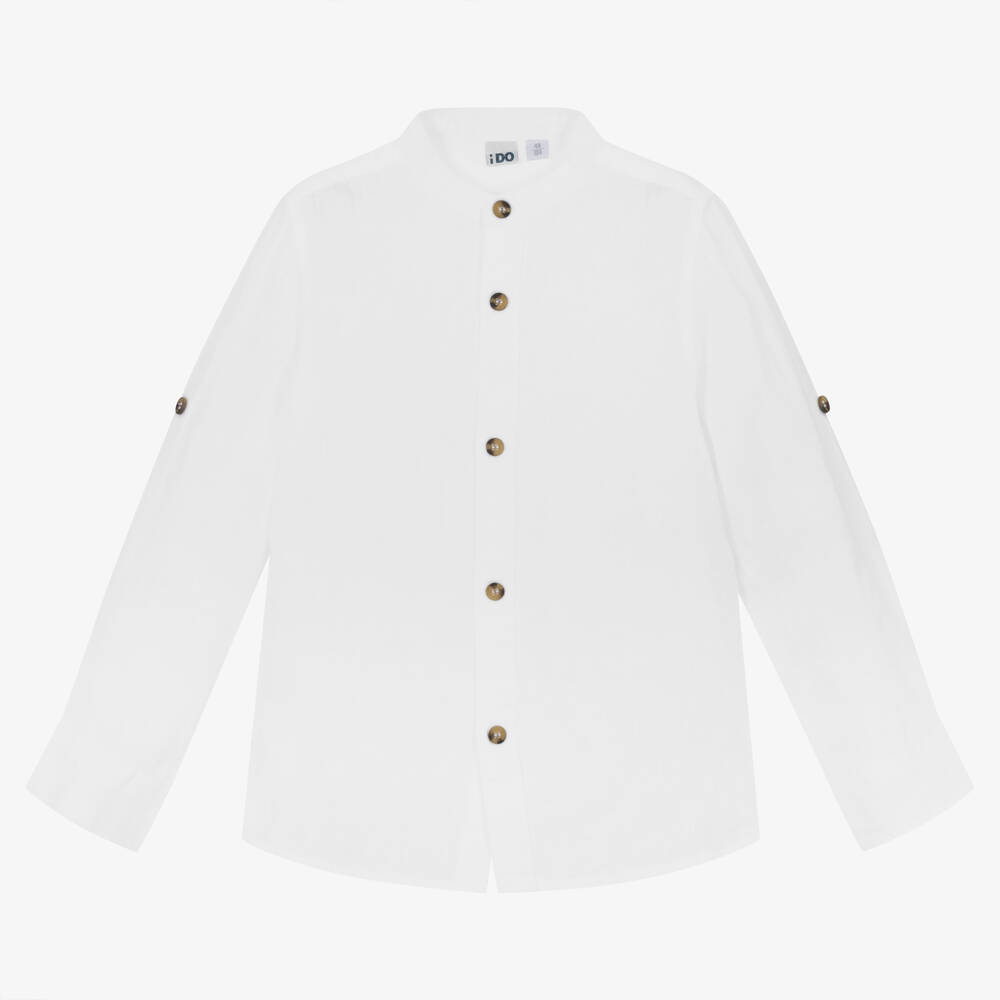 iDO Baby-Boys White Linen Shirt | Childrensalon Outlet