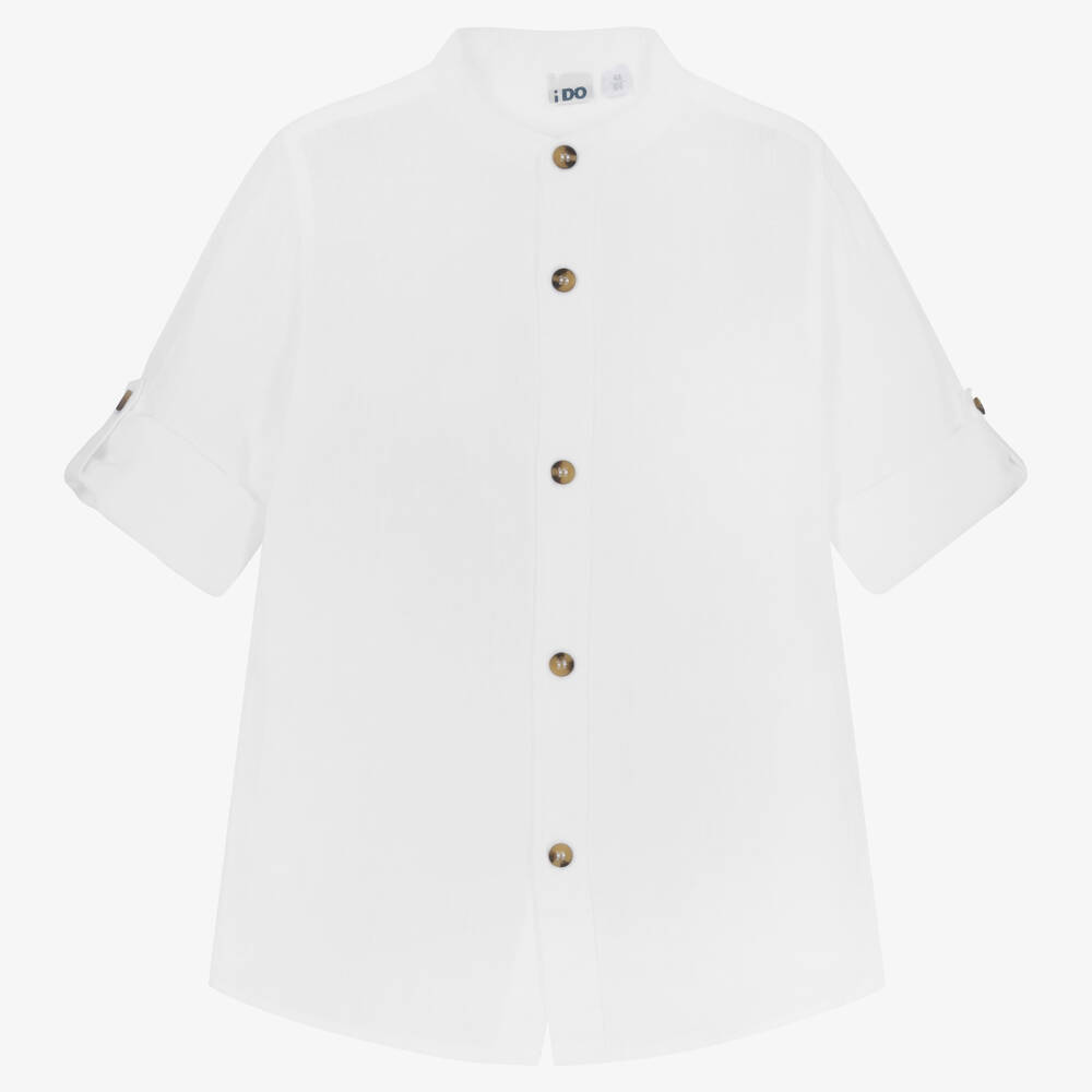 iDO Baby - Boys White Linen Shirt | Childrensalon