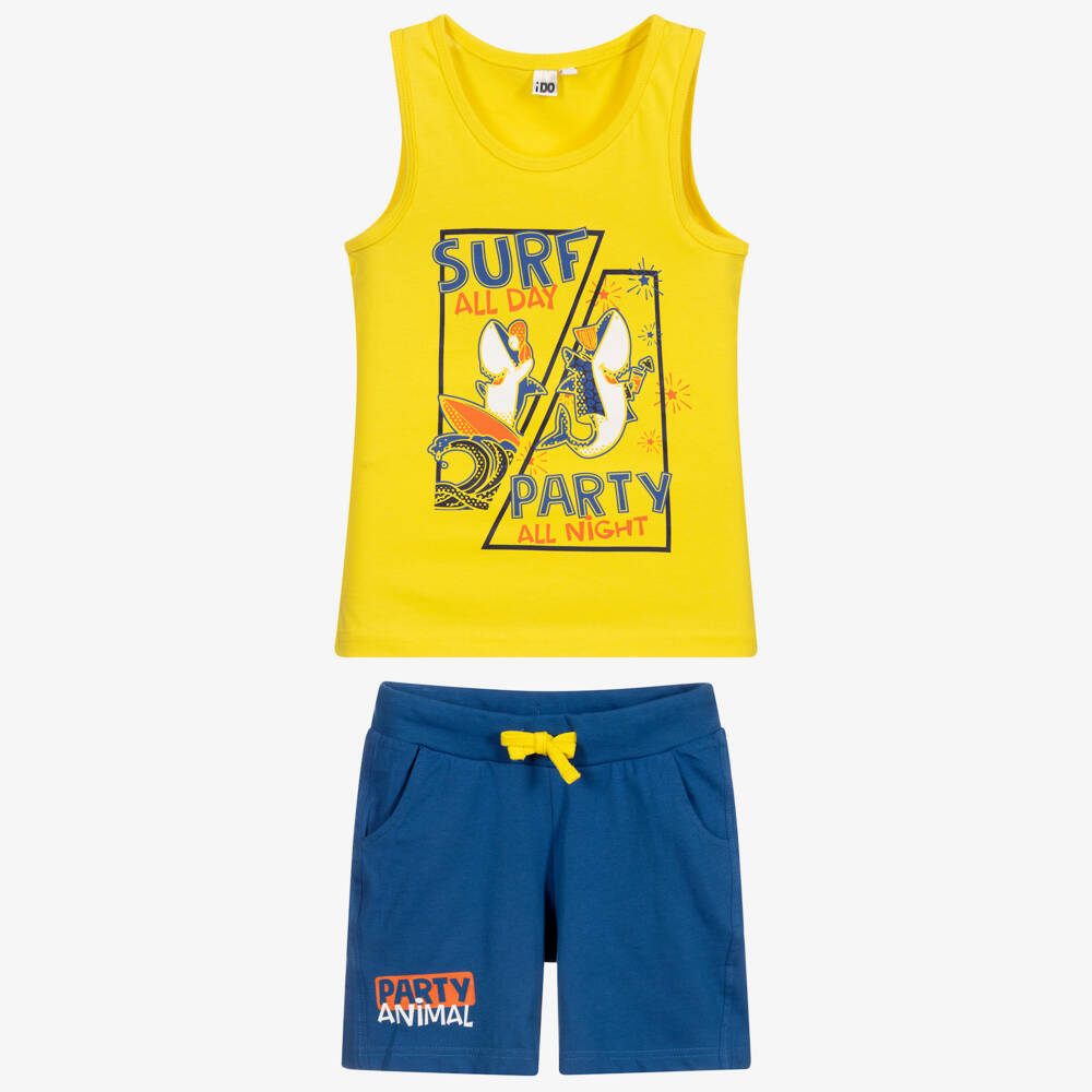 iDO Baby-Boys Yellow Cotton Shorts Set | Childrensalon Outlet