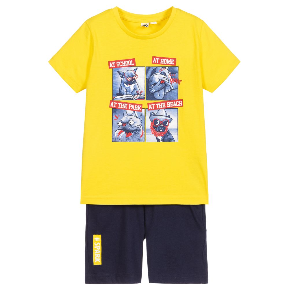iDO Baby - Желтая футболка с шортами из хлопка для мальчиков  | Childrensalon