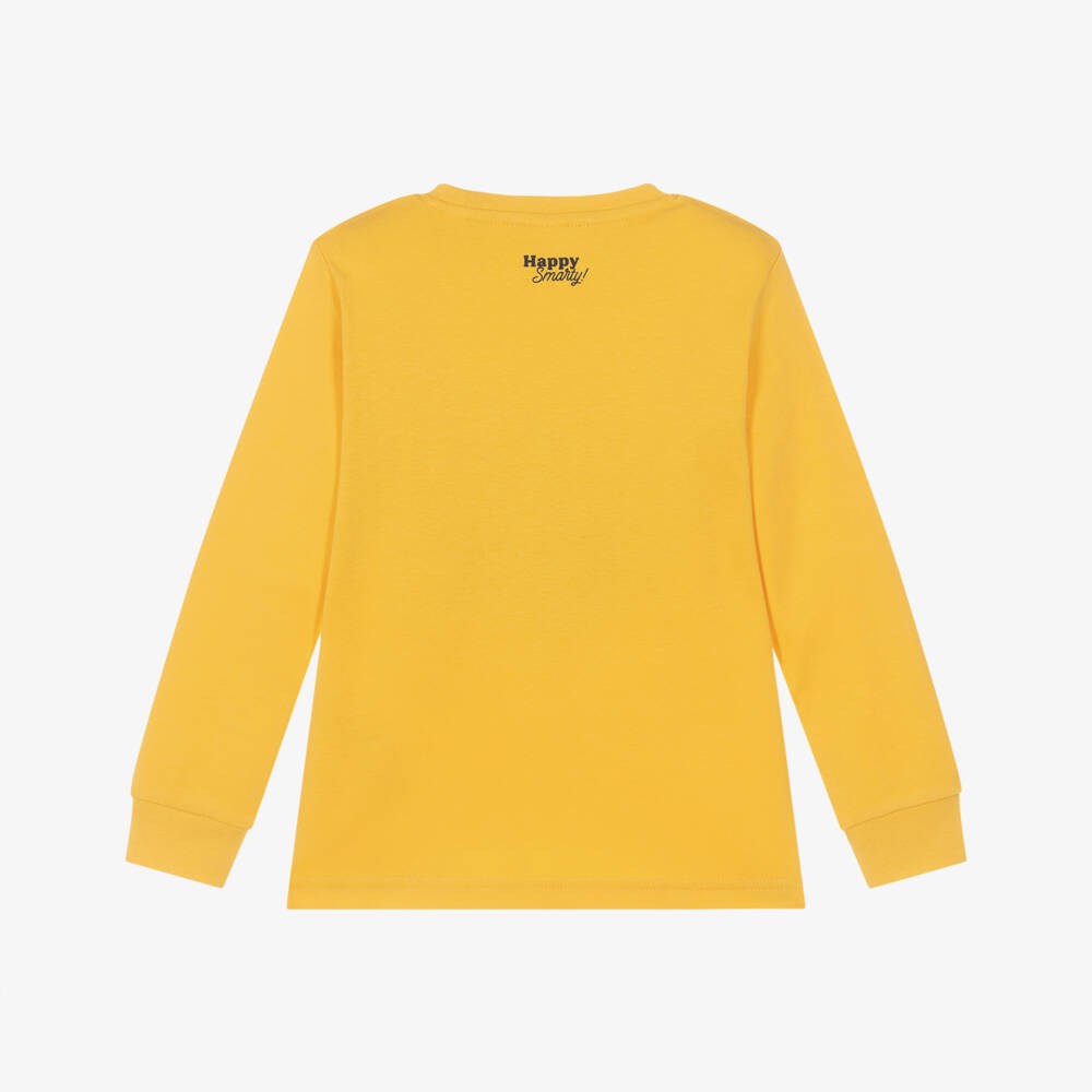iDO-Boys Yellow Cotton Top with Embroidered Dog | Childrensalon Outlet