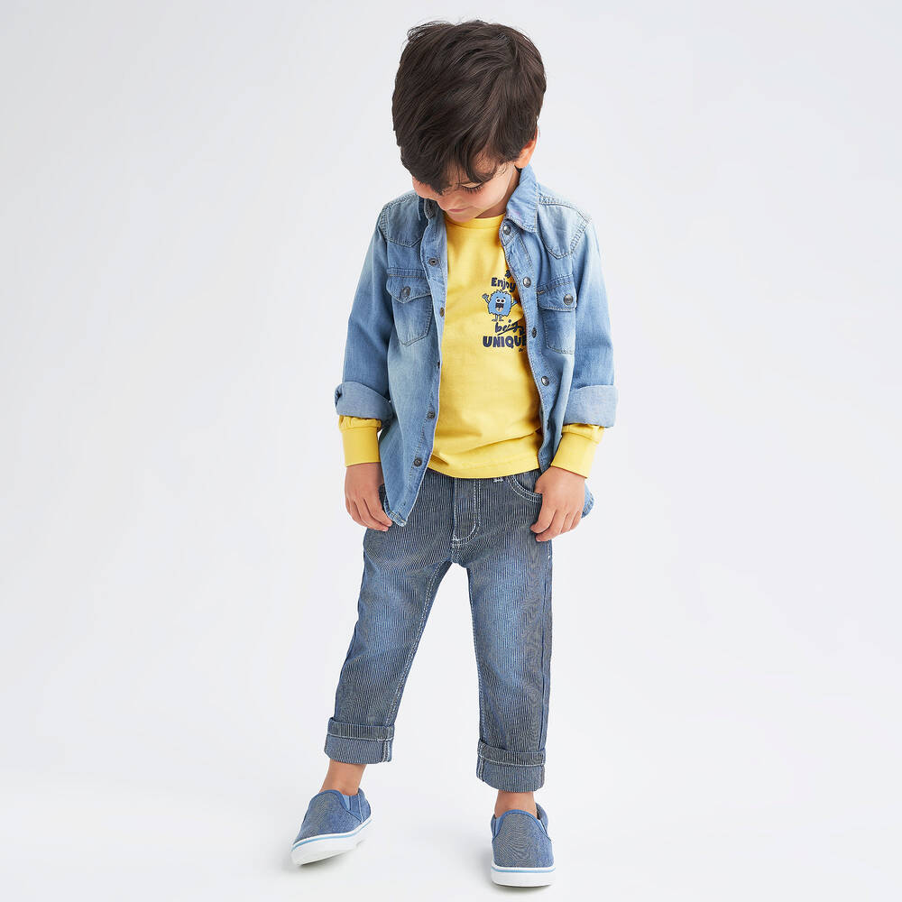 iDO Baby-Boys Yellow Monster Print Cotton Top | Childrensalon Outlet