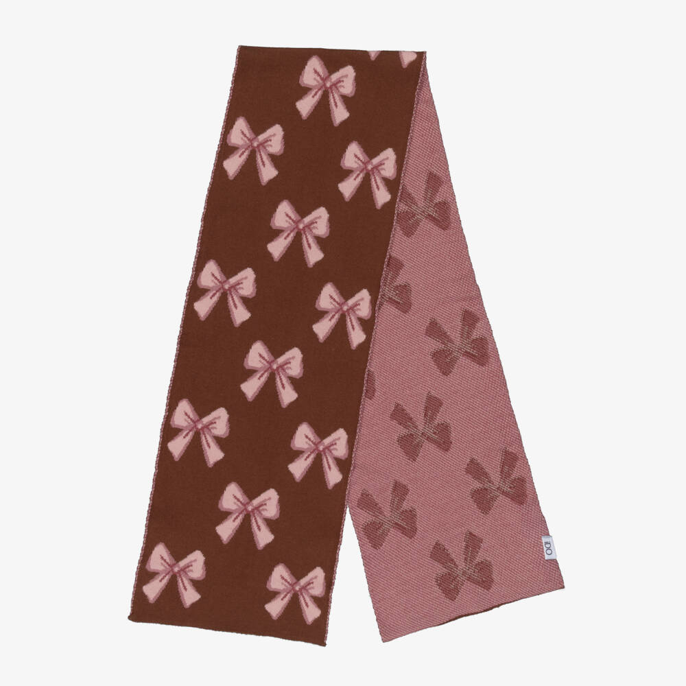 iDO-Brown Bow Print Scarf | Childrensalon Outlet