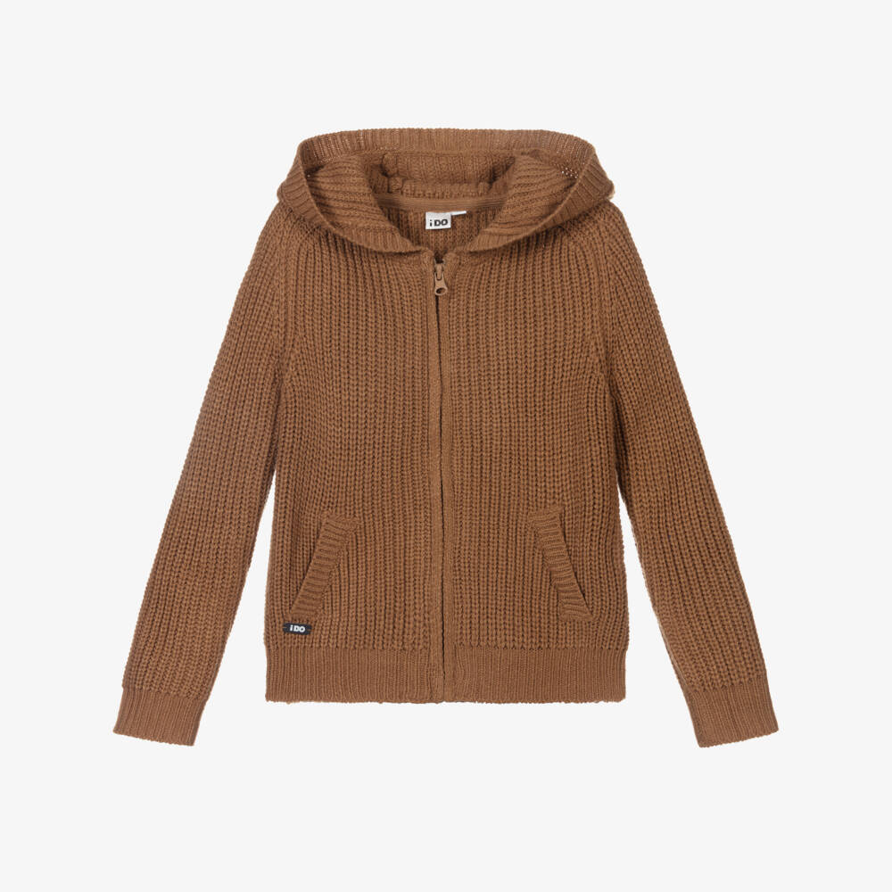 iDO Baby-Brown Knitted Zip-Up Top | Childrensalon Outlet