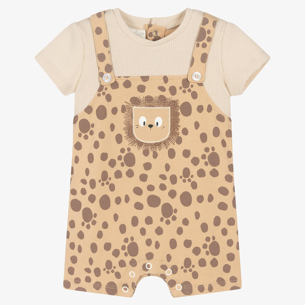 iDO Mini - Brown Lion Print Baby Shortie | Childrensalon
