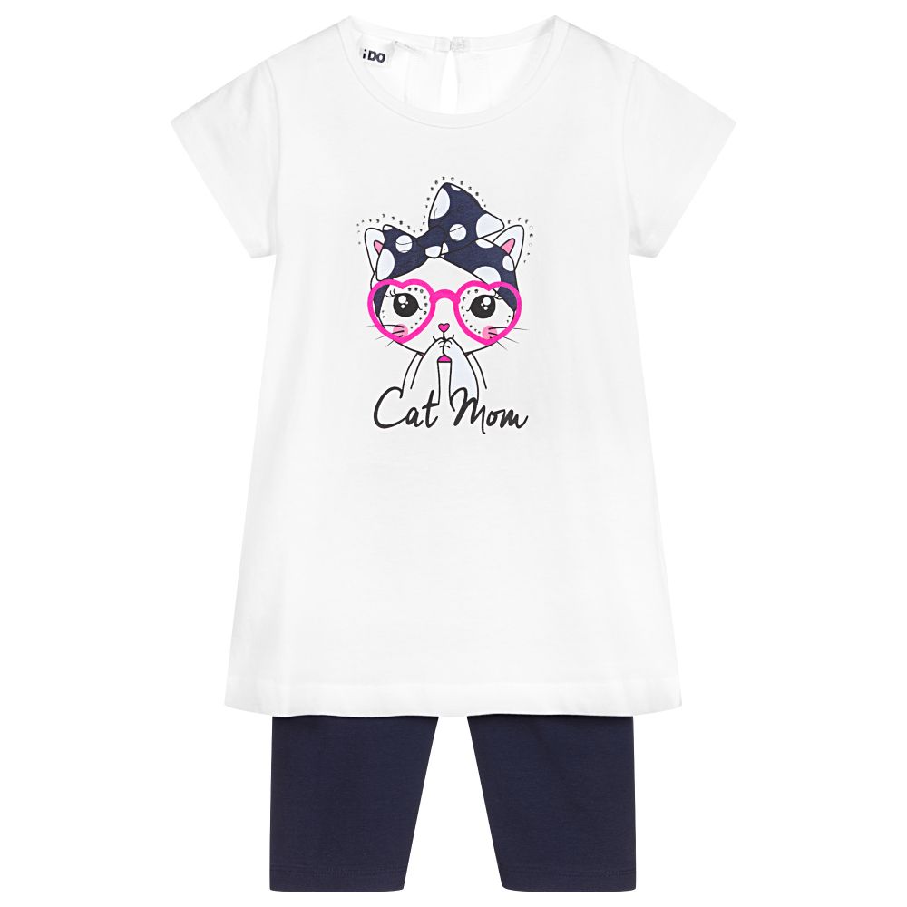 iDO Baby - Set mit Baumwolltop und blauen Shorts | Childrensalon