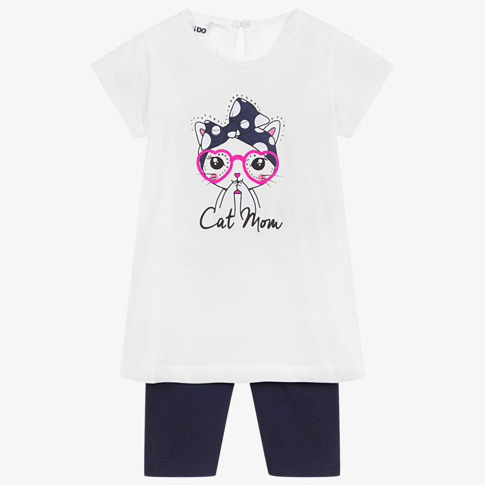 iDO Baby-Cotton Top & Blue Shorts Set | Childrensalon Outlet