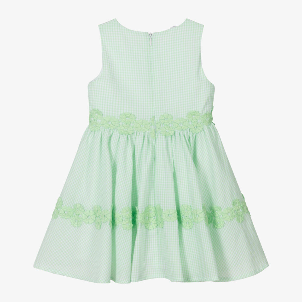 iDO Baby-فستان أخضر بنقشة المربعات للبنات | Childrensalon Outlet