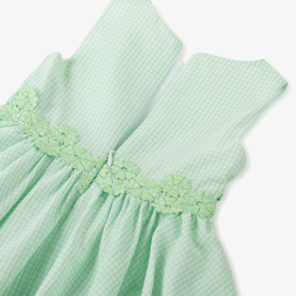 iDO Baby-فستان أخضر بنقشة المربعات للبنات | Childrensalon Outlet