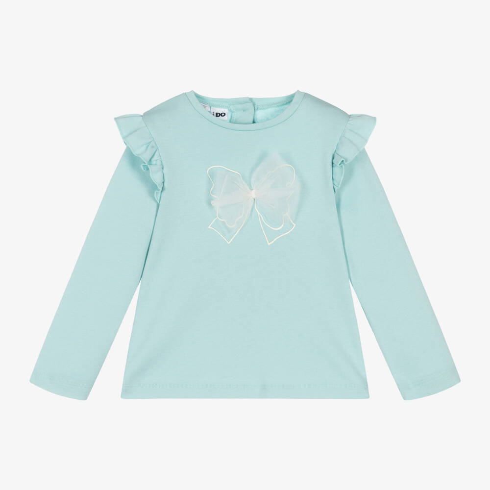 iDO Малыши-Girls Aqua Cotton Jersey Top | Childrensalon Outlet