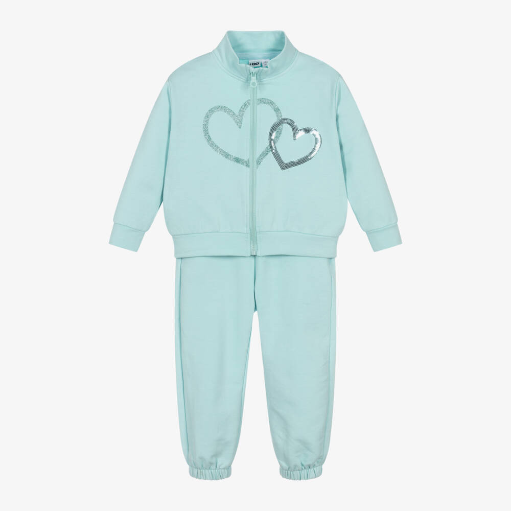 iDO Baby-Girls Aqua Heart Jogger Set | Childrensalon Outlet