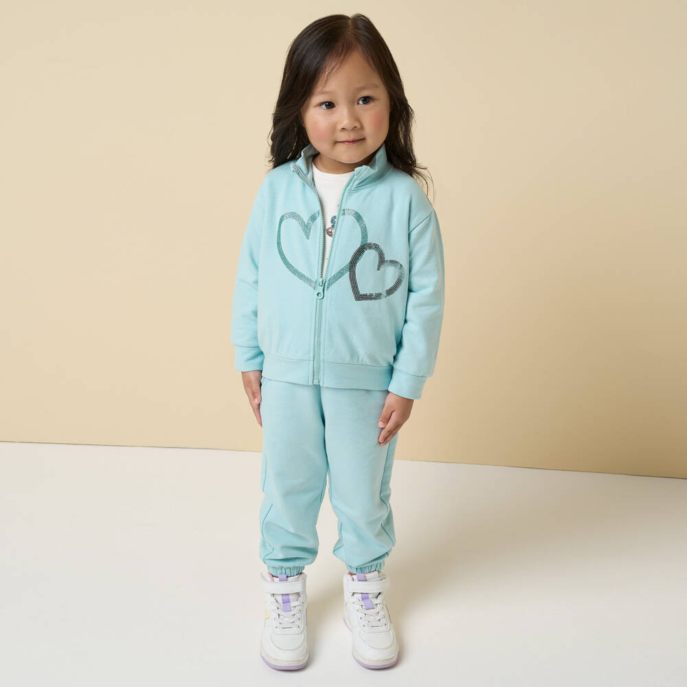 iDO Baby-Girls Aqua Heart Jogger Set | Childrensalon Outlet