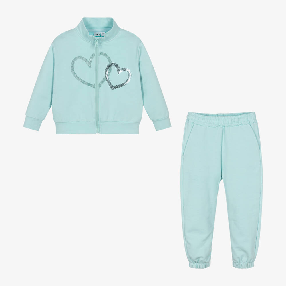 iDO Baby-Girls Aqua Heart Jogger Set | Childrensalon Outlet
