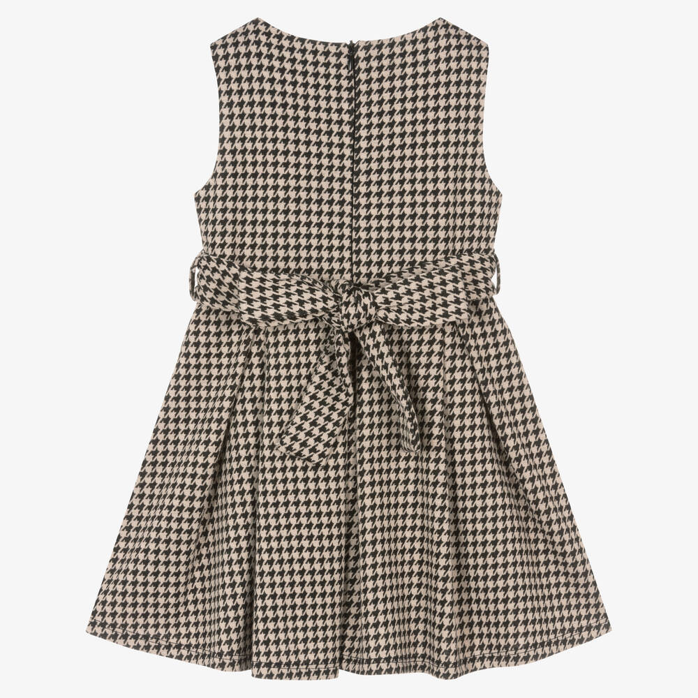 iDO Baby-Girls Beige & Black Black Houndstooth Dress | Childrensalon Outlet