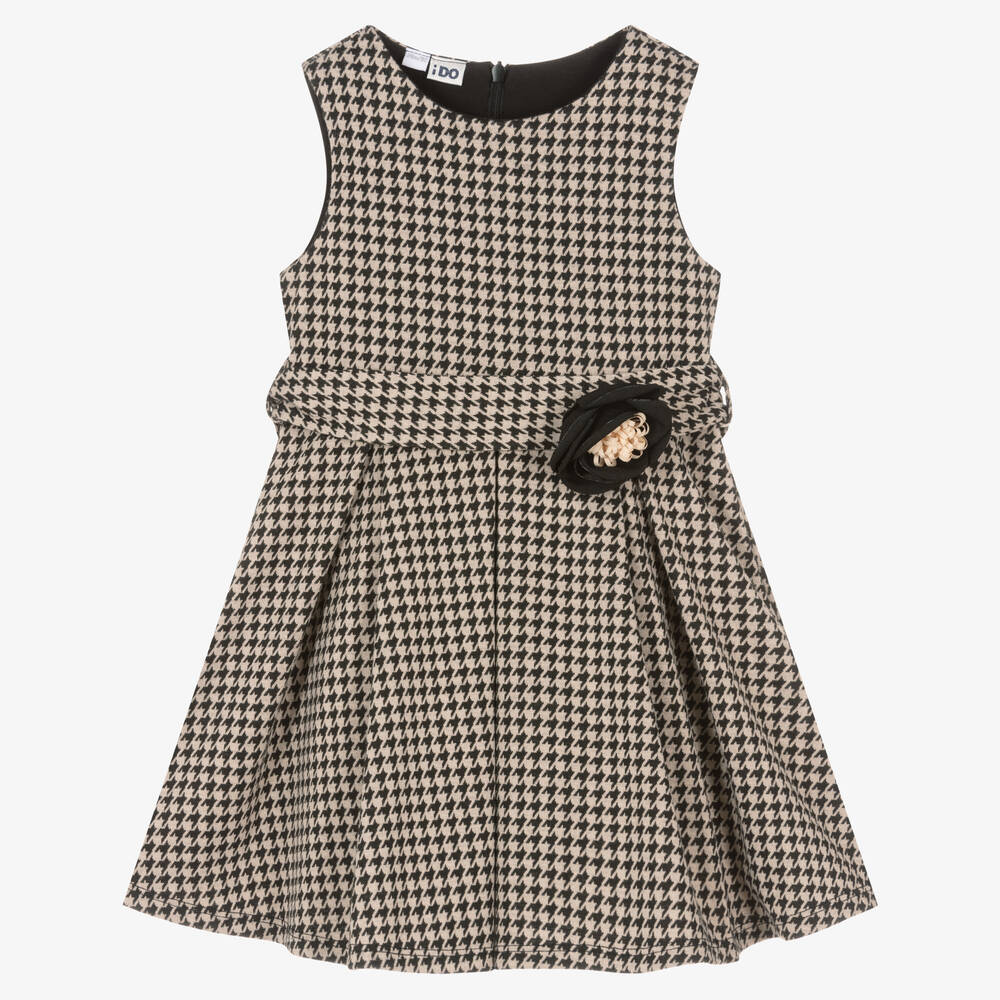 iDO Baby - Hahnentritt-Kleid Beige/Schwarz | Childrensalon