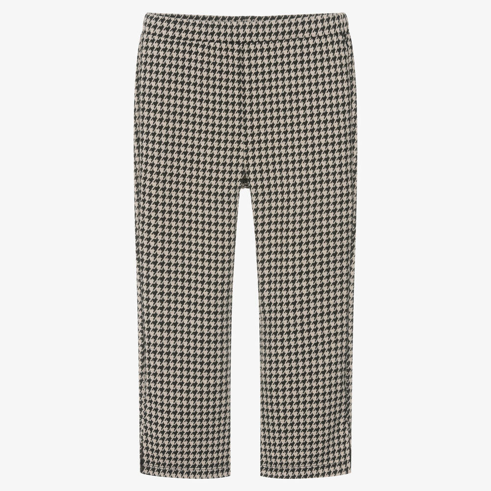 iDO Baby - Girls Beige & Black Houndstooth Leggings | Childrensalon