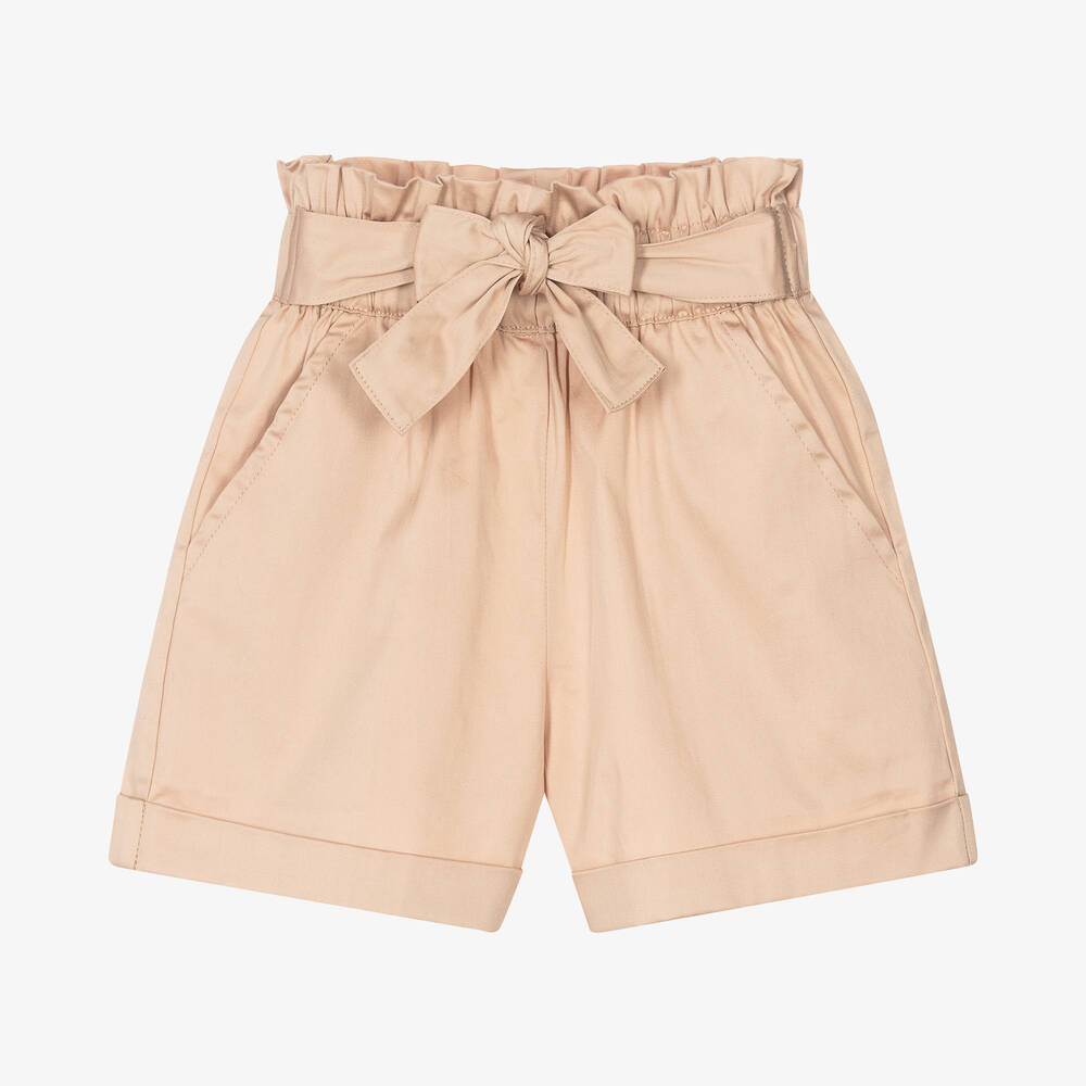 iDO Baby - Girls Beige Cotton Shorts | Childrensalon