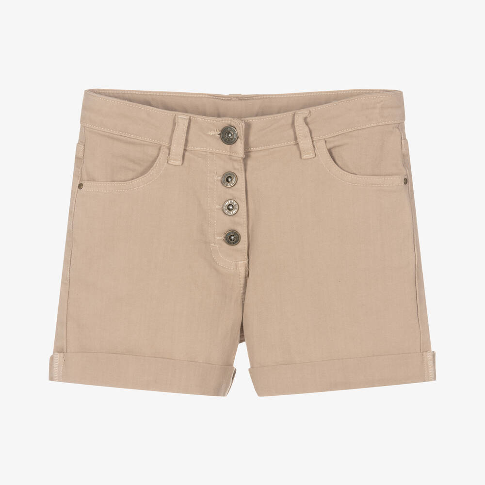 iDO Junior - Short beige en sergé de coton fille | Childrensalon