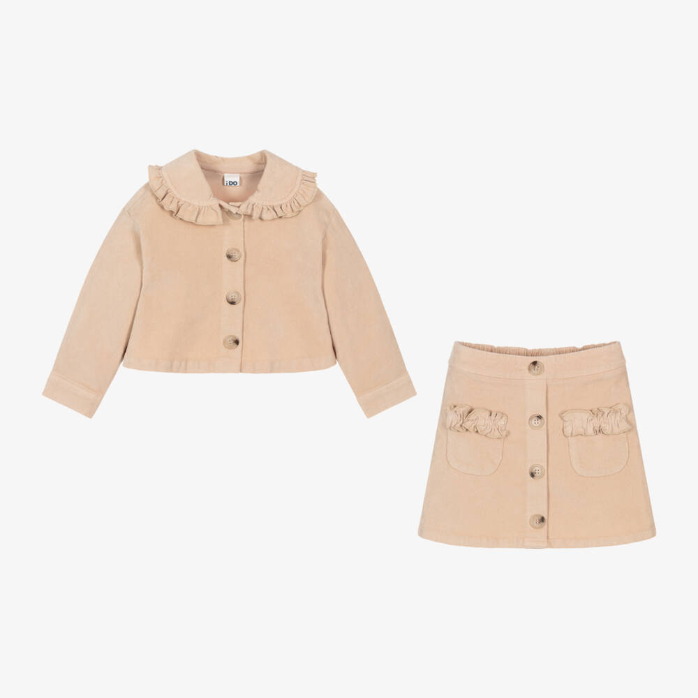 iDO Малыши-Girls Beige Frilled Skirt Ensemble | Childrensalon Outlet