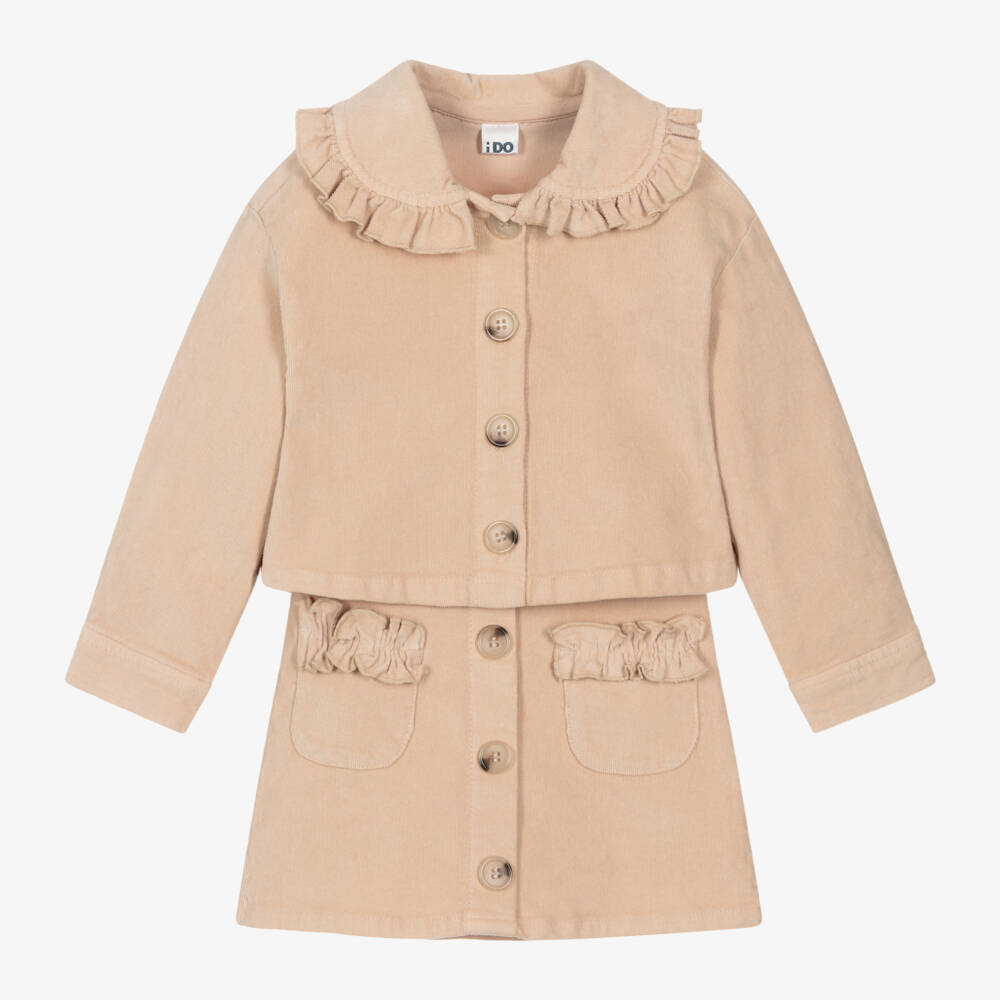 iDO Baby-Girls Beige Frilled Skirt Ensemble | Childrensalon Outlet
