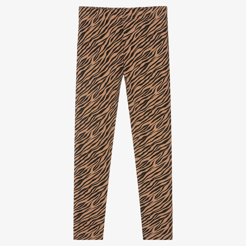 iDO Junior - Girls Beige Leopard Leggings | Childrensalon