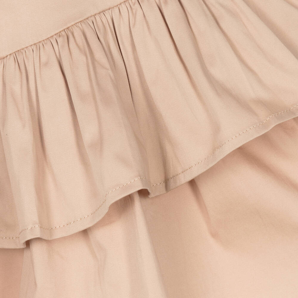 iDO Junior-Girls Beige Ruffle Cotton Skirt | Childrensalon Outlet