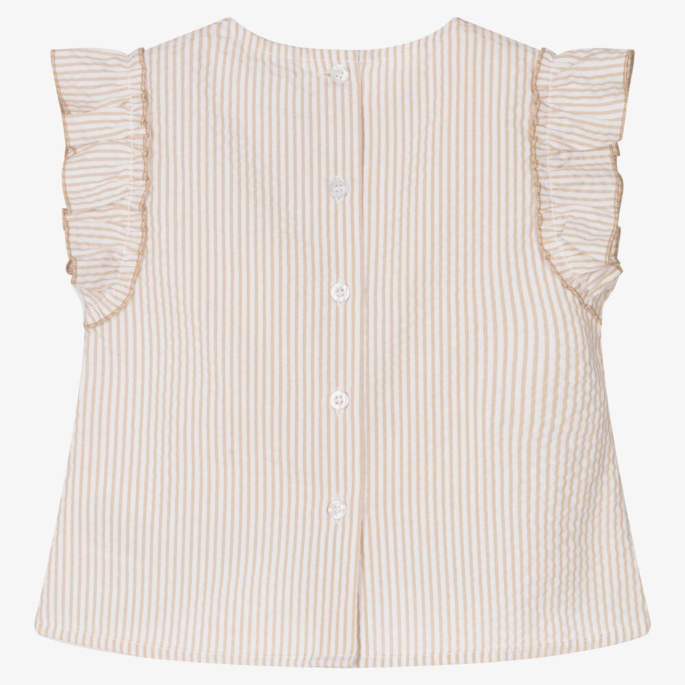 iDO Малыши-Бежевая блузка в тонкую полоску | Childrensalon Outlet