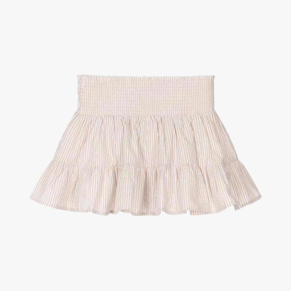 iDO Baby - Girls Beige Striped Seersucker Skirt | Childrensalon