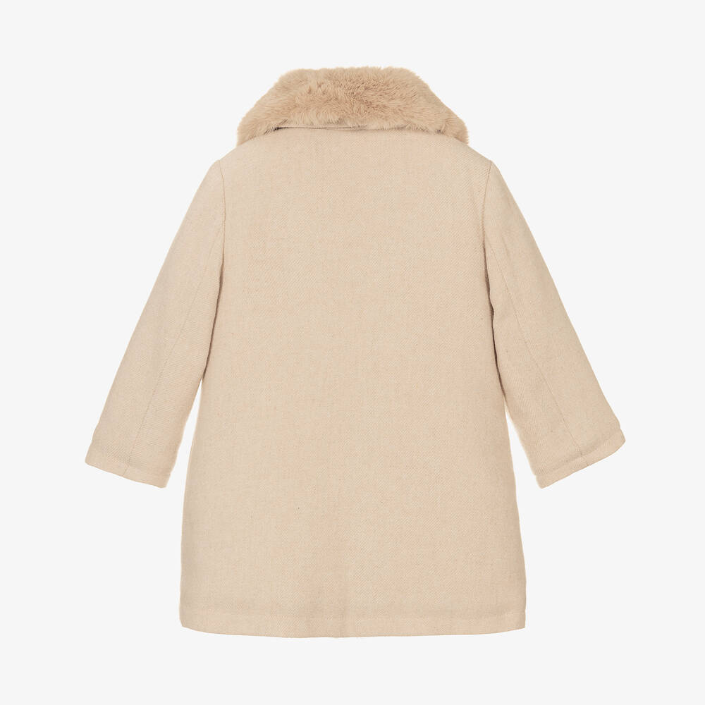 Girls fur collar coat shop