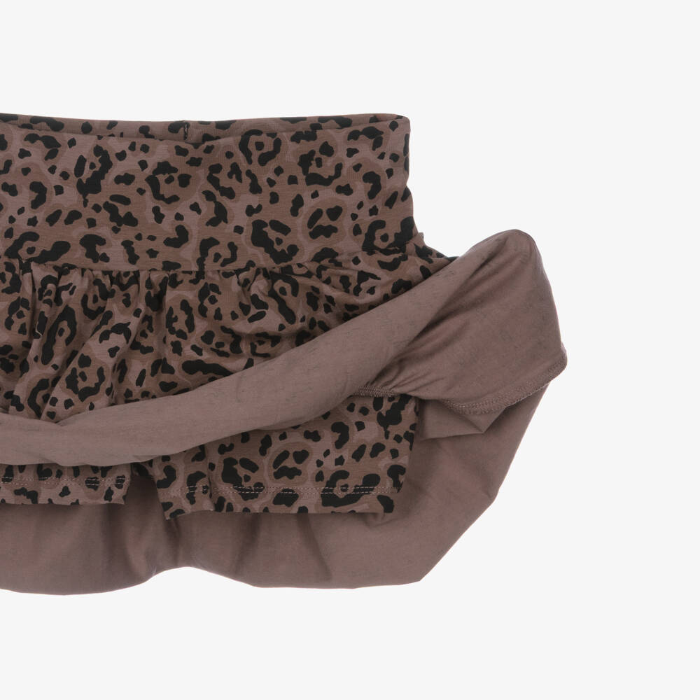 iDO-Girls Black & Brown Leopard Print Skirt Set | Childrensalon Outlet