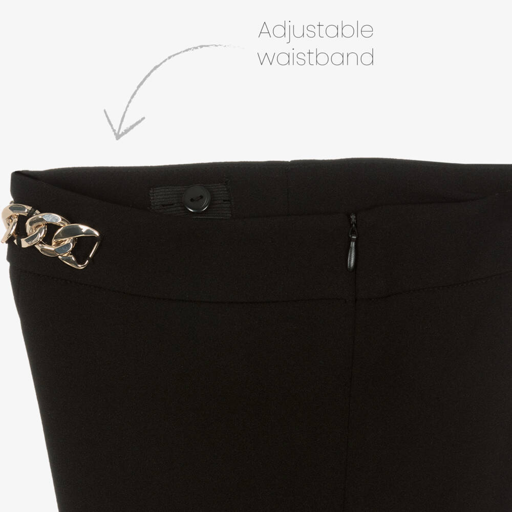 iDO Для младших-Girls Black Chain Accent Trousers | Childrensalon Outlet