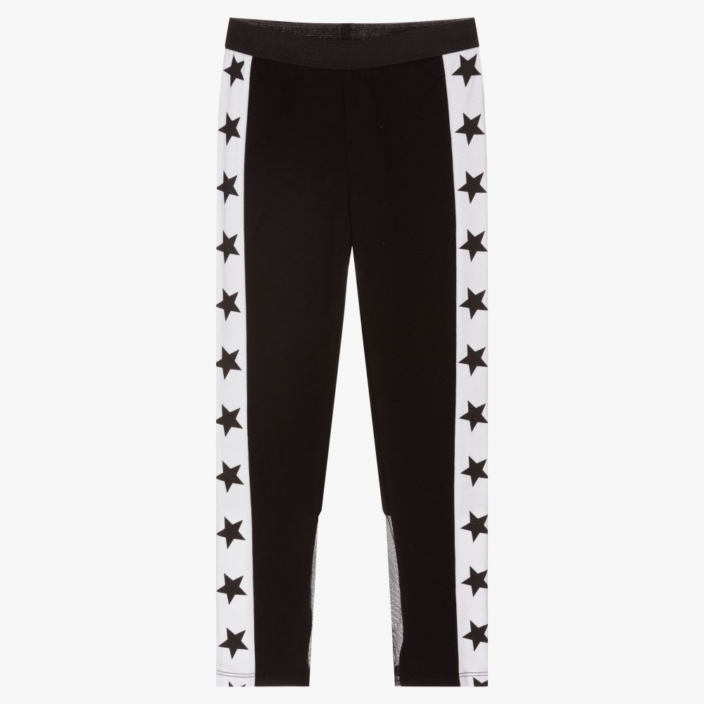 iDO Junior - Schwarze Baumwoll-Leggings (M) | Childrensalon