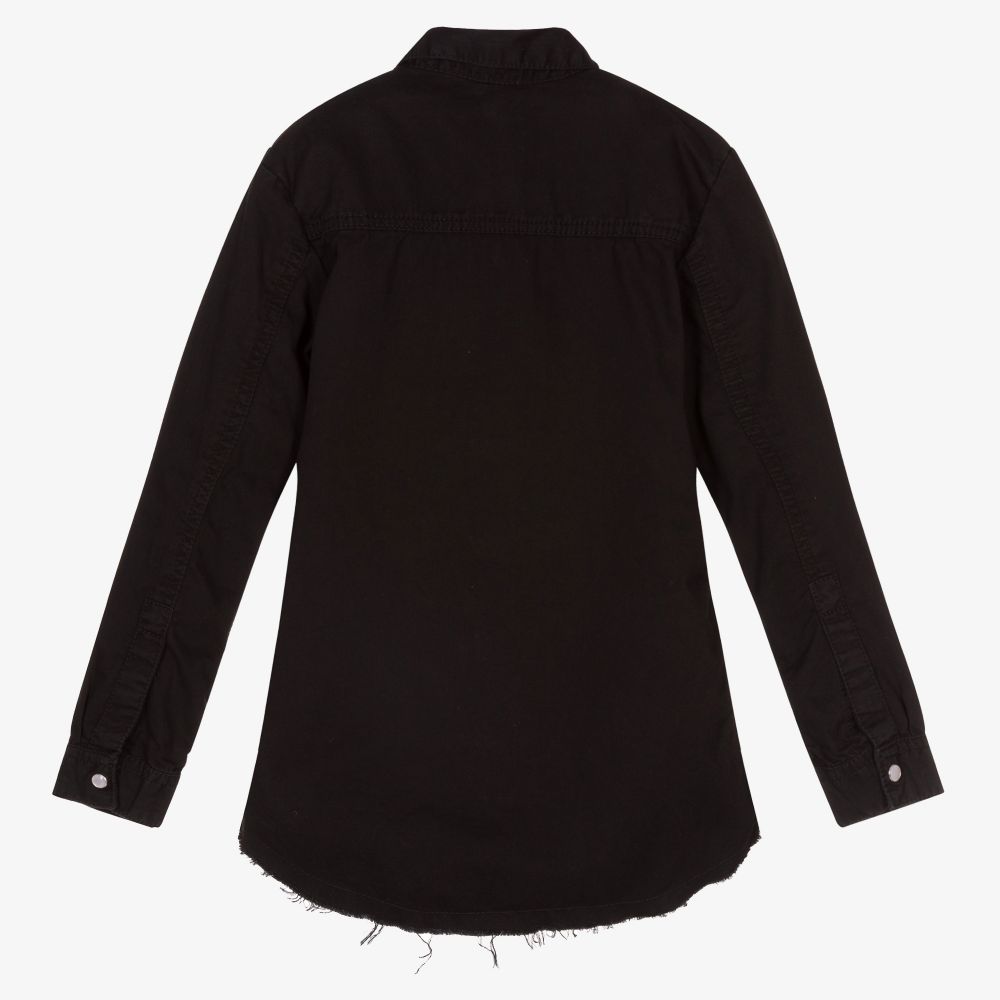 آي دو Junior-Girls Black Cotton Shirt | Childrensalon Outlet