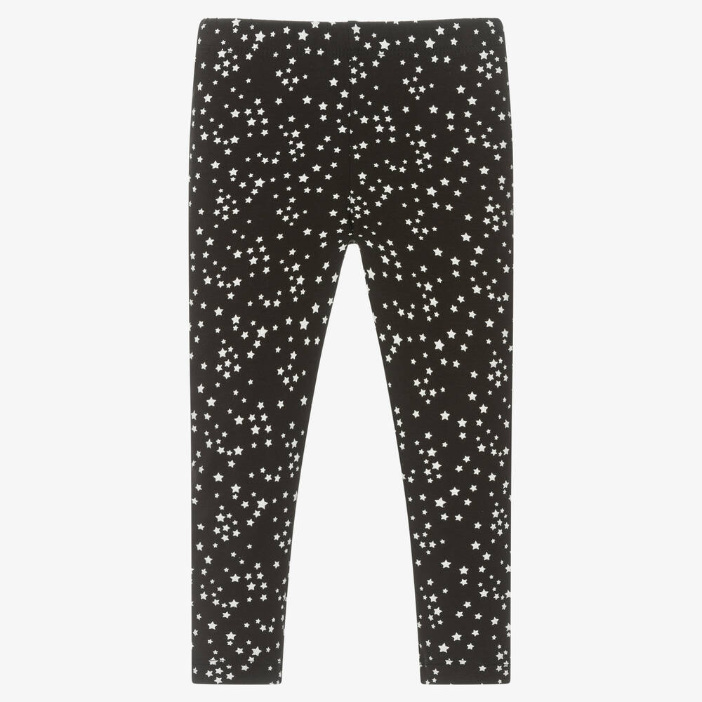 iDO Baby - Schwarze Baumwoll-Leggings mit Sternen | Childrensalon