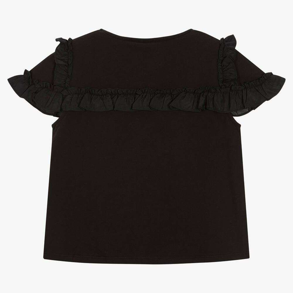 iDO Для младших-Черная хлопковая футболка | Childrensalon Outlet