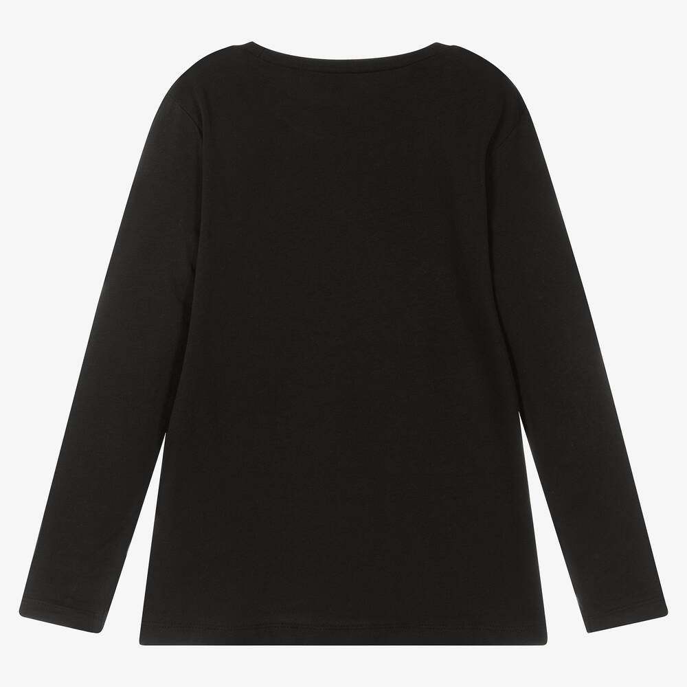 iDO Для младших-Черный хлопковый топ для девочек | Childrensalon Outlet